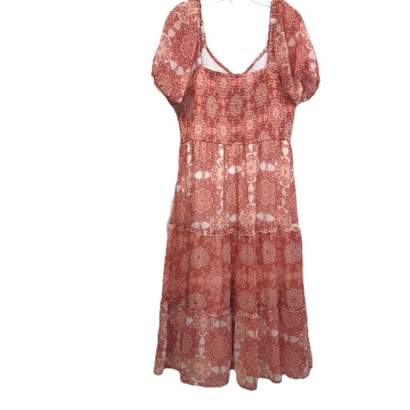 Julie Sariñana/ Sincerely Jules Smocked Summer Dress L Boho Off Shoulder - Picture 8 of 9